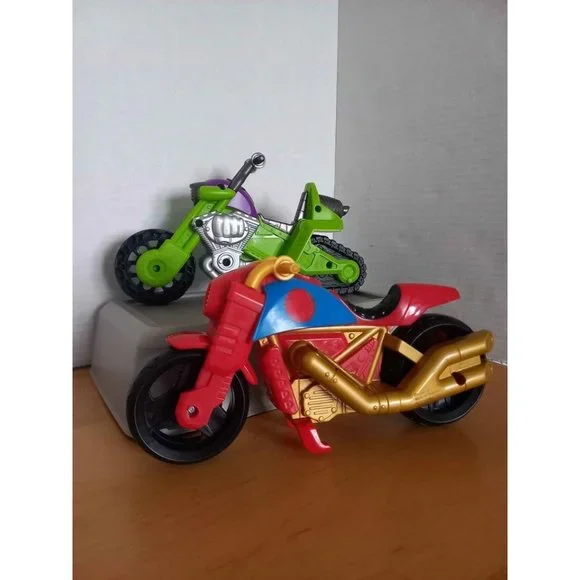 Marvel Super Hero Adventures Motorcycle set of 2 Hulk Iron Man Hasbro no figures - Picture 8 of 10